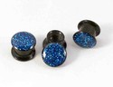 Plug blau Glitzer, 6mm